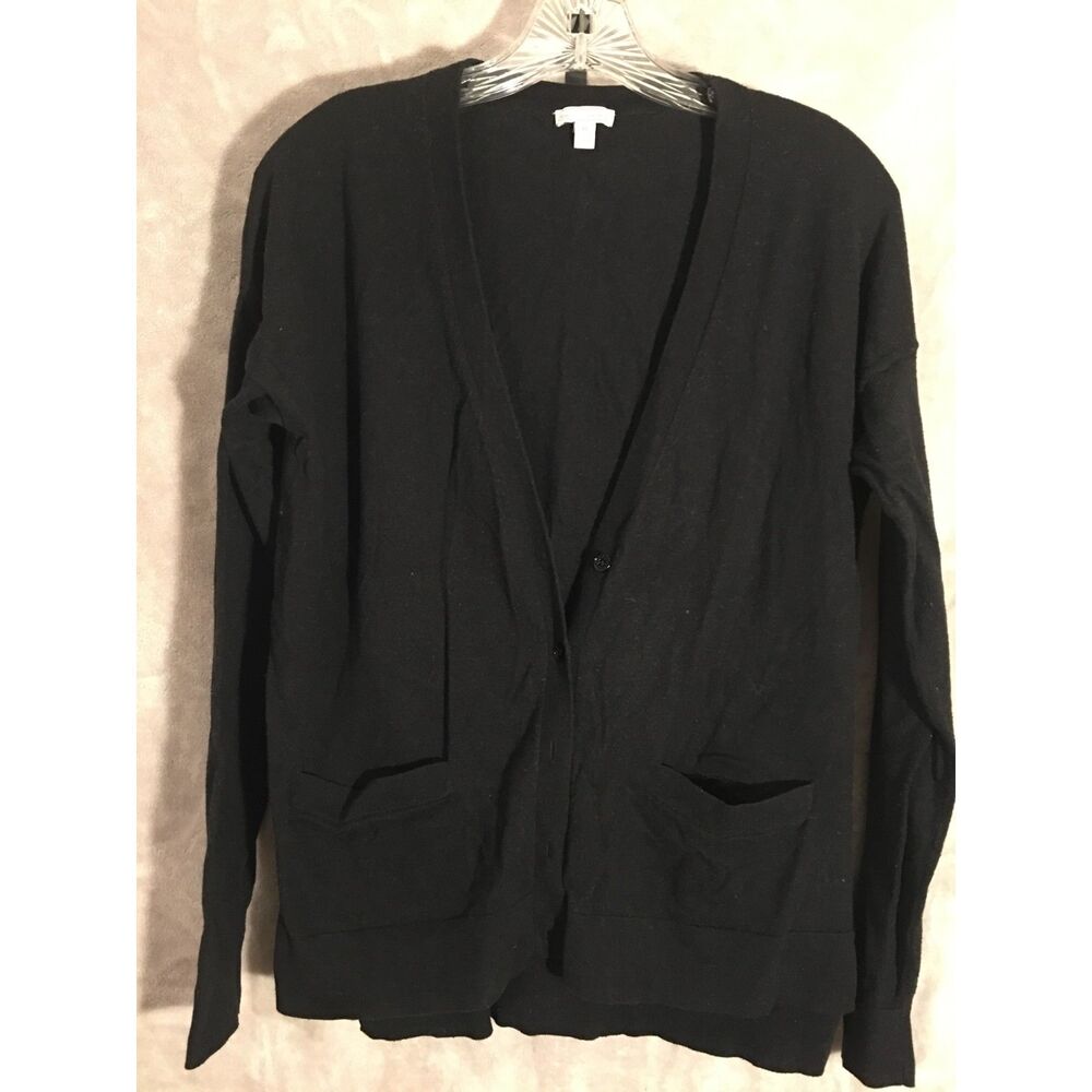 GAP - Black Cotton Silk Blend Fine Knit Cardigan